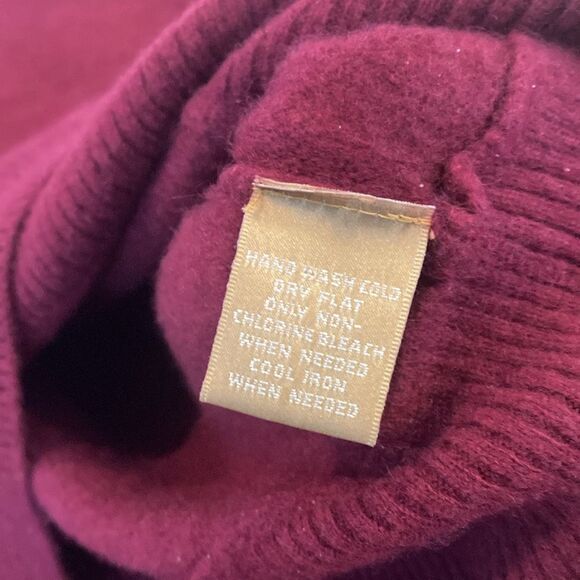 Vintage Katherine Kelly 100% cashmere Burgundy Red Short Dolman Sleeve Sweater M - Picture 6 of 7